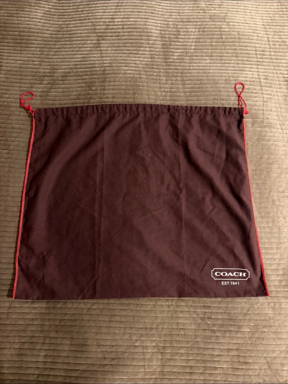 Coach Extra Large Brown Drawstring Dust Bag